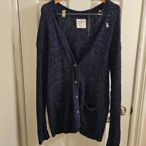 Abercrombie Navy Blue Oversized Knit Cardigan